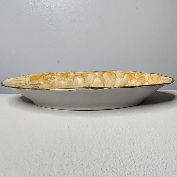 VINTAGE Favolina Made In Poland PLATE OR VANITY TRAY GOLD RIM HAND PAINTED - Picture 2 of 7